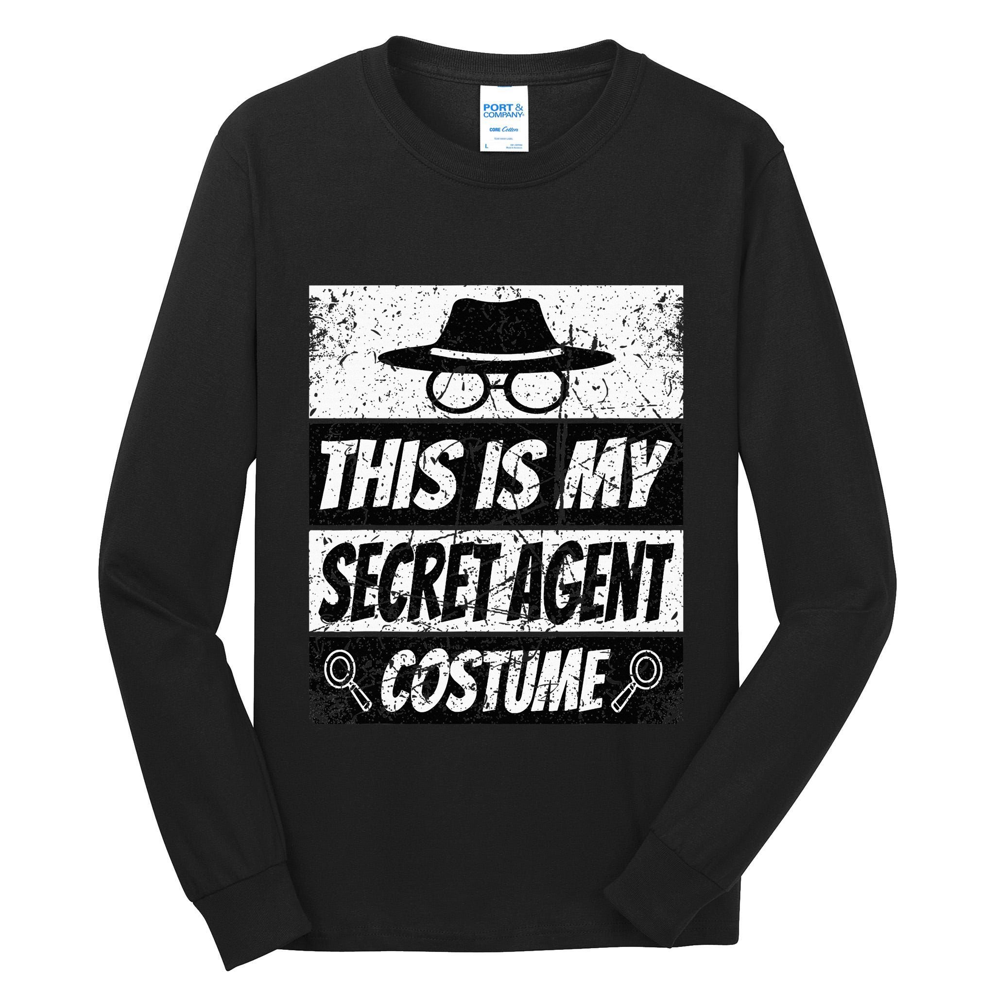 Secret Agent Inspector Spy Costume Retro Spy Tall Long Sleeve T-Shirt