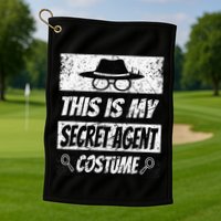 Secret Agent Inspector Spy Costume Retro Spy Golf Towel