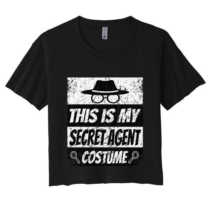 Secret Agent Inspector Spy Costume Retro Spy Women's Crop Top Tee