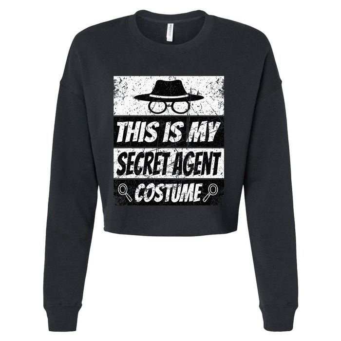 Secret Agent Inspector Spy Costume Retro Spy Cropped Pullover Crew