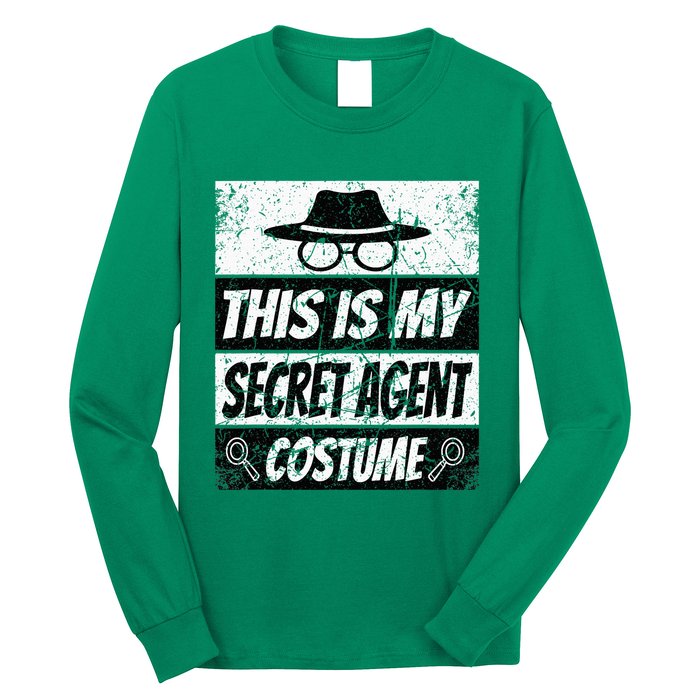 Secret Agent Inspector Spy Costume Retro Spy Long Sleeve Shirt