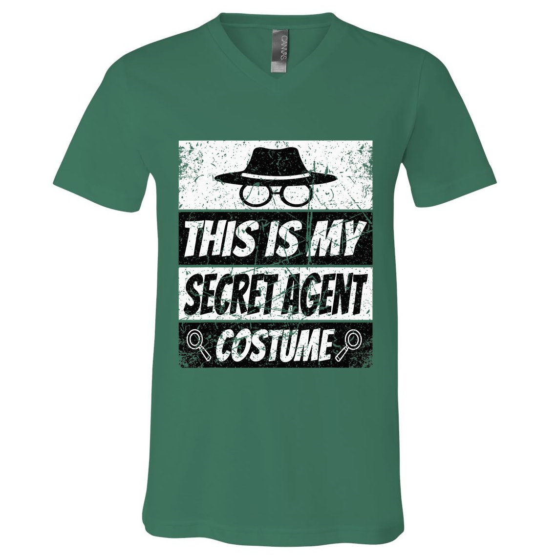 Secret Agent Inspector Spy Costume Retro Spy V-Neck T-Shirt