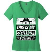 Secret Agent Inspector Spy Costume Retro Spy Women's V-Neck T-Shirt