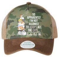 So Apparently Im Not Allowed To Adopt All The Cats Funny Legacy Tie Dye Trucker Hat