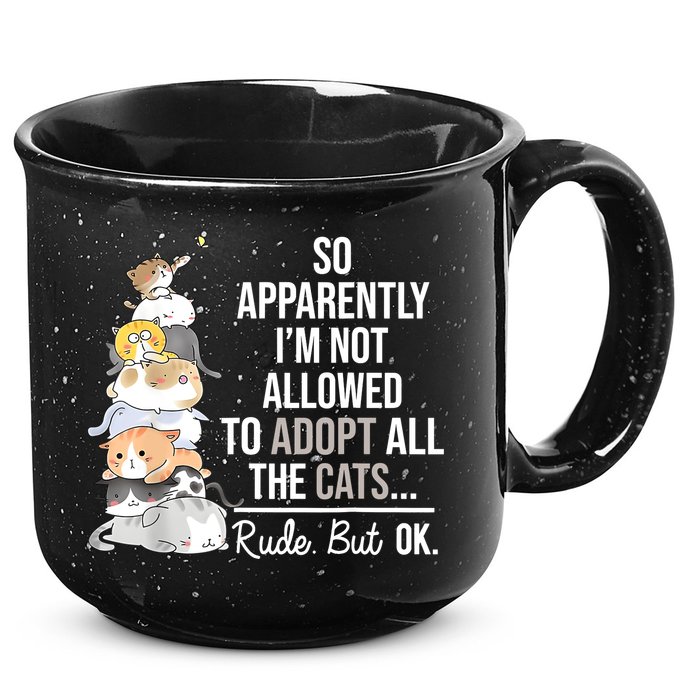 So Apparently Im Not Allowed To Adopt All The Cats Funny 15oz Campfire Ceramic Mug