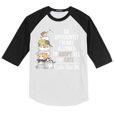 So Apparently Im Not Allowed To Adopt All The Cats Funny Kids Colorblock Raglan Jersey