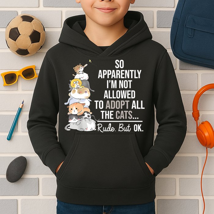 So Apparently Im Not Allowed To Adopt All The Cats Funny Kids Hoodie