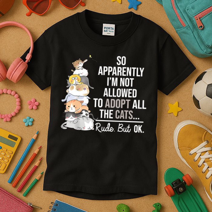 So Apparently Im Not Allowed To Adopt All The Cats Funny Kids T-Shirt
