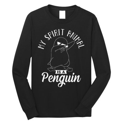 Spirit Animal Is A Penguin Dabbing Dab Antarctica Penguins Long Sleeve Shirt