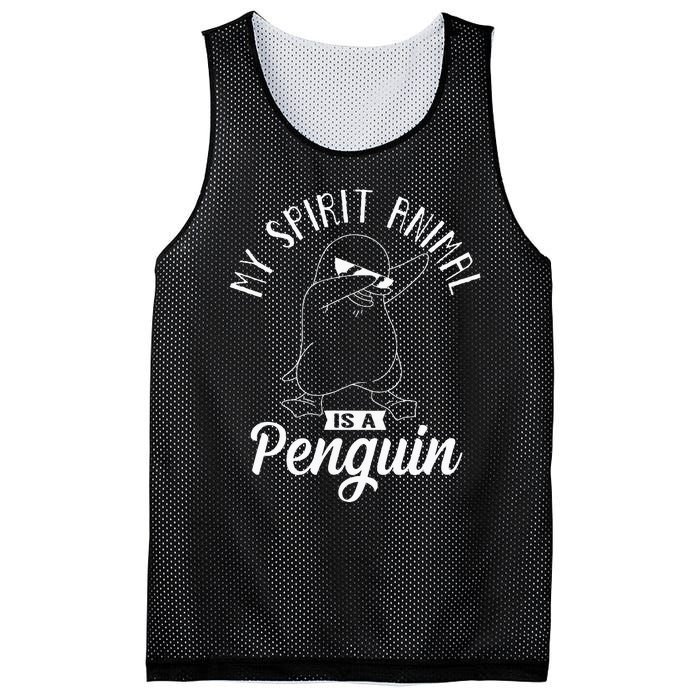 Spirit Animal Is A Penguin Dabbing Dab Antarctica Penguins Mesh Reversible Basketball Jersey Tank