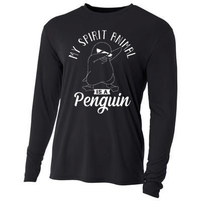 Spirit Animal Is A Penguin Dabbing Dab Antarctica Penguins Cooling Performance Long Sleeve Crew