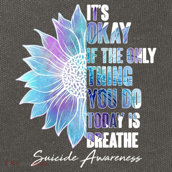 Suicide Awareness Its Okay If The Only Thing You Do Today Is Breathe Cotton Canvas Backpack