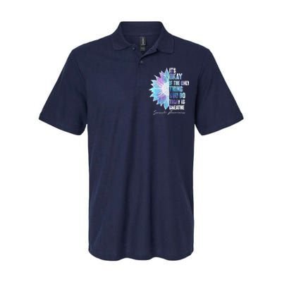 Suicide Awareness Its Okay If The Only Thing You Do Today Is Breathe Softstyle Adult Sport Polo