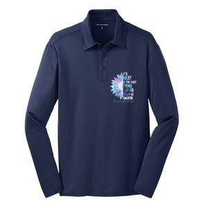 Suicide Awareness Its Okay If The Only Thing You Do Today Is Breathe Silk Touch Performance Long Sleeve Polo