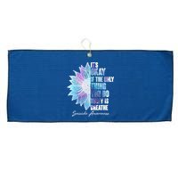 Suicide Awareness Its Okay If The Only Thing You Do Today Is Breathe Large Microfiber Waffle Golf Towel