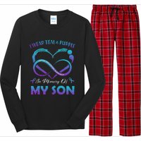 Suicide Awareness I Wear Teal & Purple In Memory Of My Son Long Sleeve Pajama Set