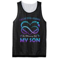 Suicide Awareness I Wear Teal & Purple In Memory Of My Son Mesh Reversible Basketball Jersey Tank