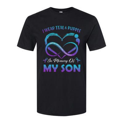 Suicide Awareness I Wear Teal & Purple In Memory Of My Son Softstyle CVC T-Shirt