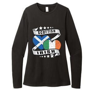 Scottish And Irish Flag Great Gift Half Scottish Half Irish Flag Cool Gift Womens CVC Long Sleeve Shirt