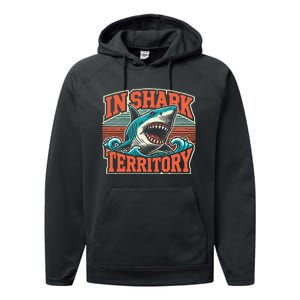 Sea Animal In Shark Territory Retro Shark Performance Fleece Hoodie