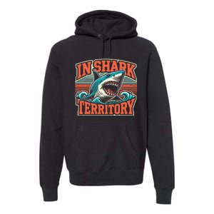 Sea Animal In Shark Territory Retro Shark Premium Hoodie