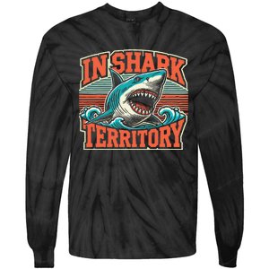 Sea Animal In Shark Territory Retro Shark Tie-Dye Long Sleeve Shirt