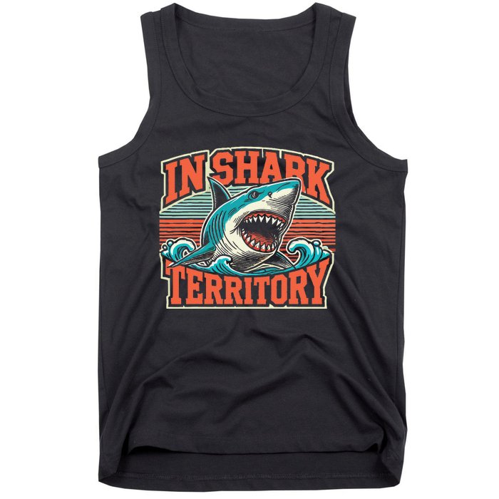 Sea Animal In Shark Territory Retro Shark Tank Top