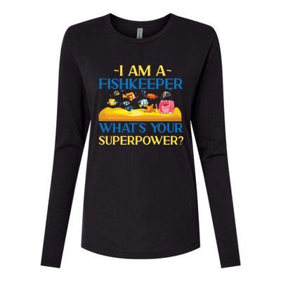 Saltwater Aquarium I Am A Fishkeeper What's Your Superpower? Gift Womens Cotton Relaxed Long Sleeve T-Shirt