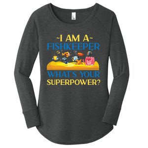 Saltwater Aquarium I Am A Fishkeeper What's Your Superpower? Gift Women's Perfect Tri Tunic Long Sleeve Shirt