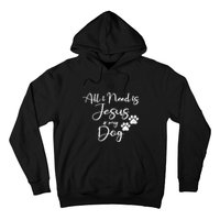 S All I Need Is Jesus And My Dog Christian Faith Doggie Lover V Neck Hoodie