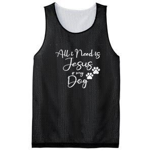 S All I Need Is Jesus And My Dog Christian Faith Doggie Lover V Neck Mesh Reversible Basketball Jersey Tank