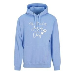 S All I Need Is Jesus And My Dog Christian Faith Doggie Lover V Neck Unisex Surf Hoodie