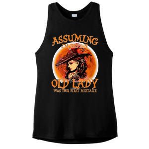 S Assuming IM Just An Old Lady Was Your First Mistake V Neck Ladies PosiCharge Tri-Blend Wicking Tank