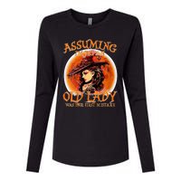 S Assuming IM Just An Old Lady Was Your First Mistake V Neck Womens Cotton Relaxed Long Sleeve T-Shirt