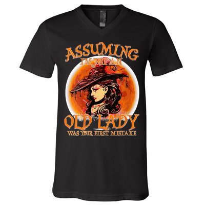 S Assuming IM Just An Old Lady Was Your First Mistake V Neck V-Neck T-Shirt