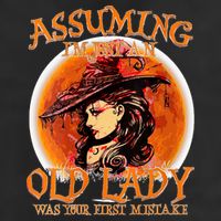 S Assuming IM Just An Old Lady Was Your First Mistake V Neck Adult Drive Performance Visor