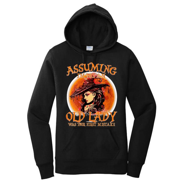 S Assuming IM Just An Old Lady Was Your First Mistake V Neck Women's Pullover Hoodie