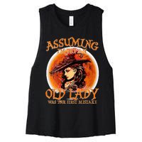 S Assuming IM Just An Old Lady Was Your First Mistake V Neck Women's Racerback Cropped Tank