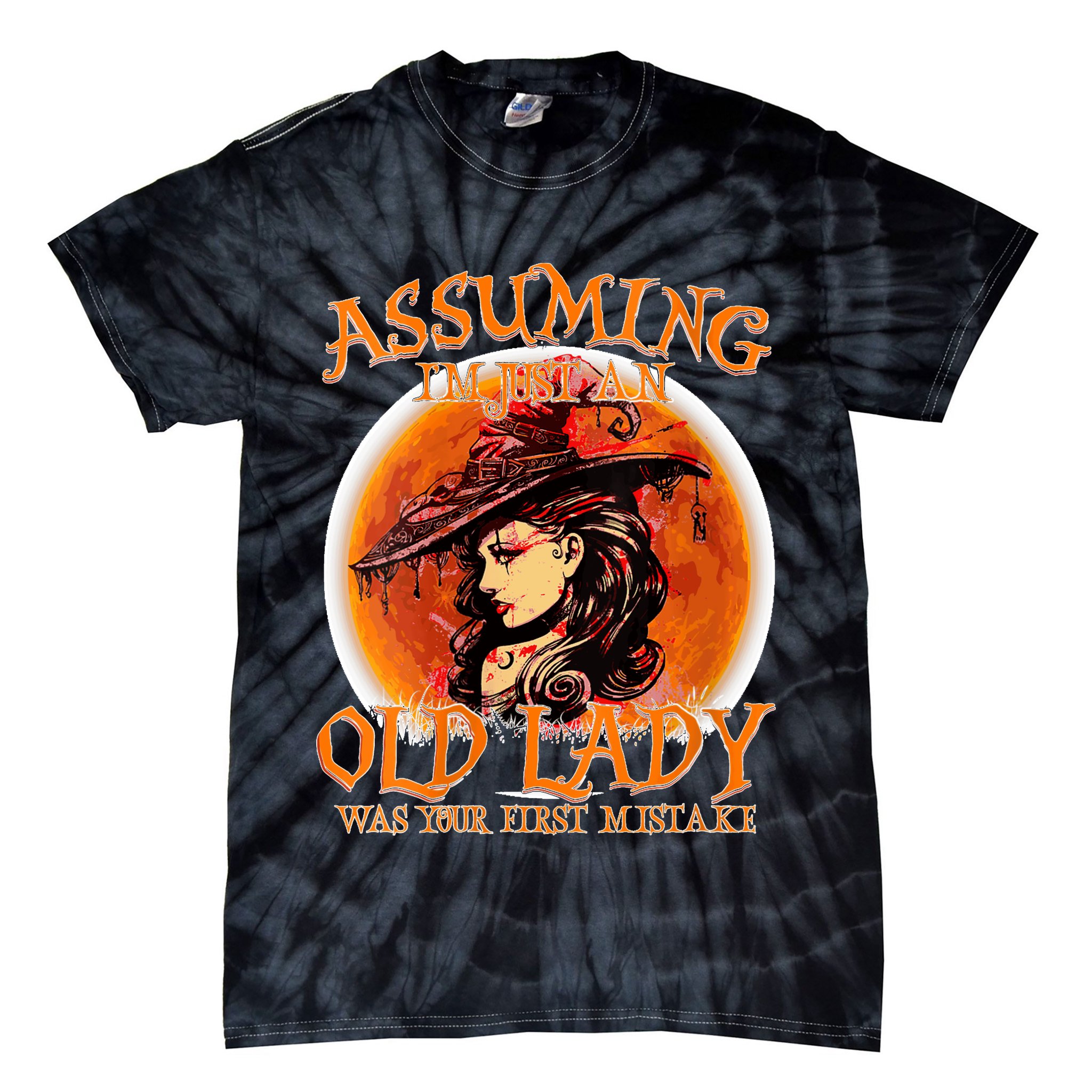 S Assuming IM Just An Old Lady Was Your First Mistake V Neck Tie-Dye T-Shirt