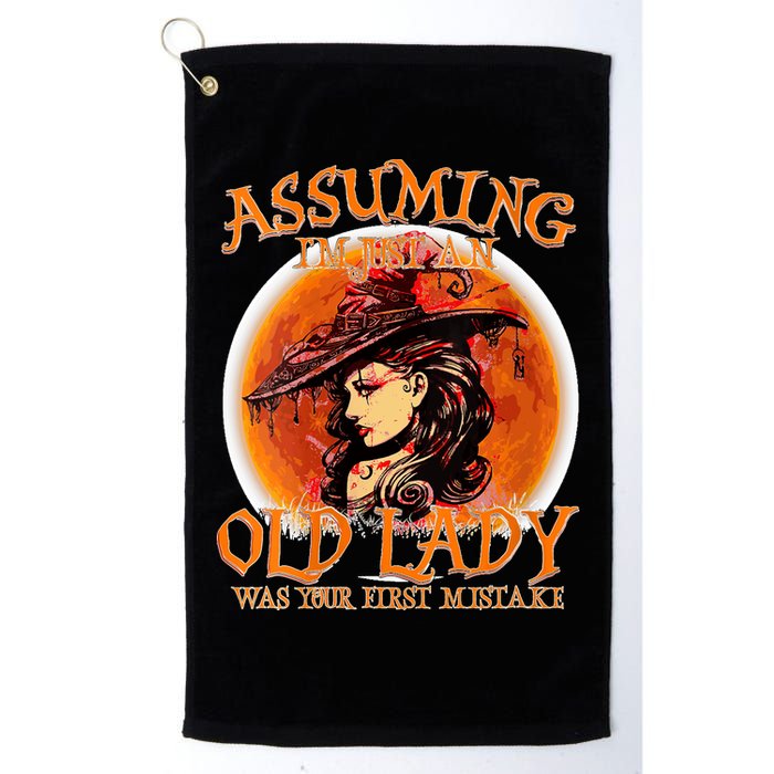 S Assuming IM Just An Old Lady Was Your First Mistake V Neck Golf Towel