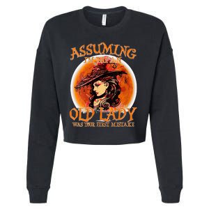 S Assuming IM Just An Old Lady Was Your First Mistake V Neck Cropped Pullover Crew