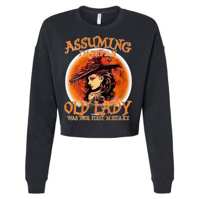 S Assuming IM Just An Old Lady Was Your First Mistake V Neck Cropped Pullover Crew