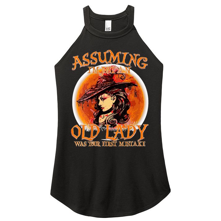 S Assuming IM Just An Old Lady Was Your First Mistake V Neck Women's Perfect Tri Rocker Tank