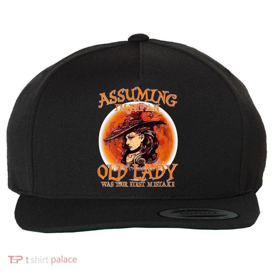 S Assuming IM Just An Old Lady Was Your First Mistake V Neck Wool Snapback Cap
