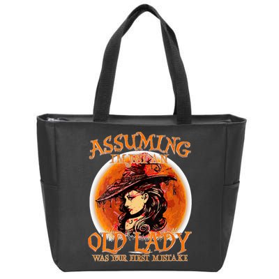 S Assuming IM Just An Old Lady Was Your First Mistake V Neck Zip Tote Bag