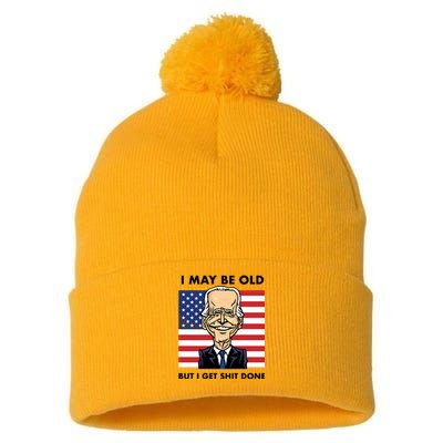 Seth Abramson I May Be Old But I Get Shit Done Pom Pom 12in Knit Beanie