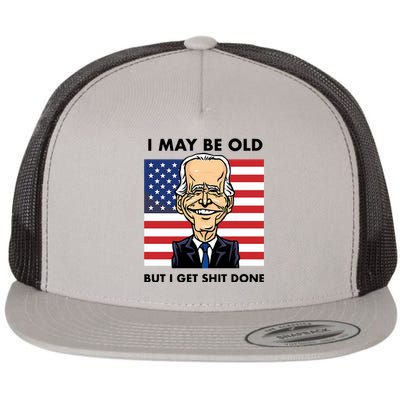 Seth Abramson I May Be Old But I Get Shit Done Flat Bill Trucker Hat