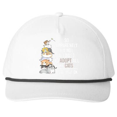 So Apparently I'm Not Allowed To Adopt All The Cats Funny Snapback Five-Panel Rope Hat