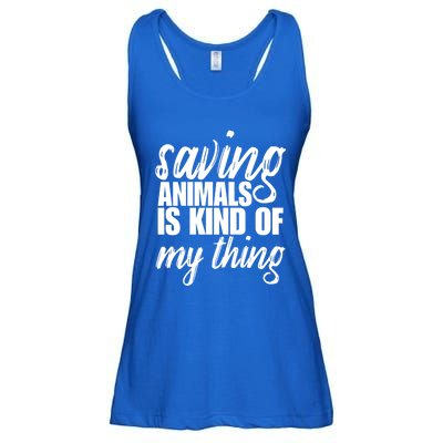 Saving Animals Is Kinda My Thing Rescue Gift Wildlife Gift Funny Gift Ladies Essential Flowy Tank