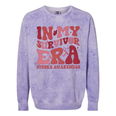 Stroke Awareness In My Survivor Era Colorblast Crewneck Sweatshirt